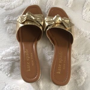Kate Spade Gold Glam Bow Sandals